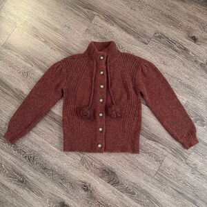 Wrap London Pom Pom Cardigan Sweater